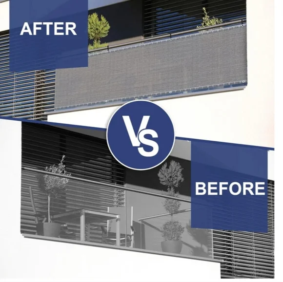 Gray Balcony Privacy Screen - Picture 4 of 5